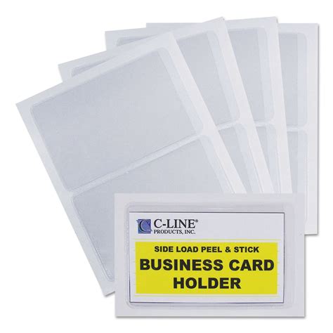 clear adhesive business card sleeves.